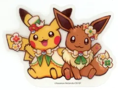 【中古】シール・ステッカー ピカチュウ＆イーブイ(カーニバル衣装/お座り) ステッカー 「ポケットモンスター ポケパーク カントー」