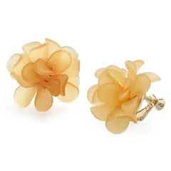 [ジュエルボックス] JewelVOX ピアス レディース イヤリング 花 フラワー チタンポスト 大きめ 金属アレルギー対応 大人 おしゃれ (【イヤリング】オレンジ) 0