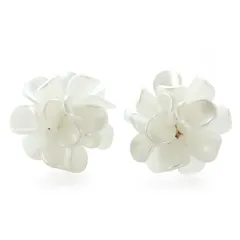 [ジュエルボックス] JewelVOX ピアス レディース イヤリング 花 フラワー チタンポスト 大きめ 金属アレルギー対応 大人 おしゃれ (【ピアス】ホワイト) 1