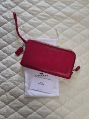 新品未使用】COACH カーフレザー ペンシルケース サンバ オレンジ 箱