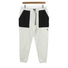 ポロラルフローレン ジョガーパンツ ボトムス スウェット バイカラー メンズ Mサイズ 白×黒 POLO RALPH LAUREN 【中古】のサムネイル