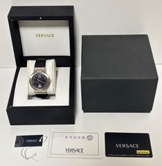 新品電池/VERSACE 腕時計 クロノグラフ FLC99 新品ベルト 付属品 