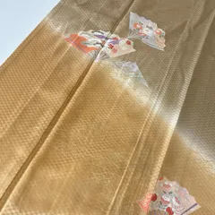 単衣 付け下げ 正絹 紋なし 扇に素敵な染めの花草 着物 MK-7625