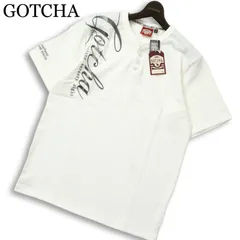 23SS★ 【新品 未使用】 GOTCHA ガッチャ 春夏 速乾★ 半袖 ストレッチ ヘンリーネック ロゴ刺 Tシャツ Sz.M メンズ 白のサムネイル