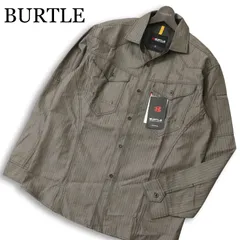 【新品 未使用】 BURTLE バートル 通年 接触冷感★ 長袖 ヘリンボーン ワーク シャツ 大きいサイズ Sz.3L メンズ 作業服のサムネイル