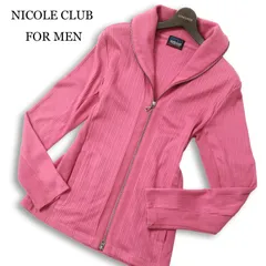 NICOLE CLUB FOR MEN ニコルクラブ フォーメン 通年★  長袖 ジップ ワッフル ドライバーズニット  ブルゾン Sz.48 メンズのサムネイル