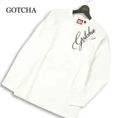 【新品 未使用】 GOTCHA ガッチャ 通年★ 長袖 ロゴ刺繍 ジャガード ヘンリーネック ロンT カットソー Sz.M メンズ 白のサムネイル