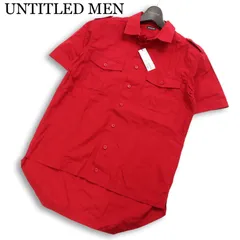 未使用品★ UNTITLED MEN アンタイトル メン 通年 コットン100％★ 半袖 ミリタリー ワーク BD シャツ 日本製 Sz.48 メンズのサムネイル