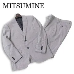 MITSUMINE ミツミネ 通年 ロロピアーナ生地★ 背抜き 千鳥格子柄 ビジネス スーツ 日本製 セットアップ Sz.A6 メンズのサムネイル