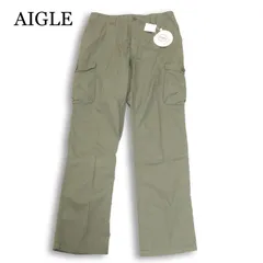 【新品 未使用】 AIGLE エーグル 通年 バイオ ウォッシュ加工★ ロゴ刺繍 ジップ カーゴ パンツ Sz.M メンズのサムネイル
