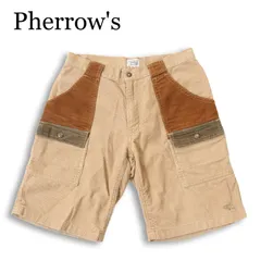 Pherrow's フェローズ 春夏 刺繍★ コーデュロイ 切替 ブッシュ ショート パンツ 日本製 Sz.ME メンズのサムネイル