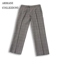 美品】アルマーニコレツィオーニ ヴァージンウール スラックス グレー
