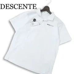 【新品 23SS】 DESCENTE デサント SUNSCREEN★ MOVE SPORT 鬼鹿の子 カラー ロゴ 半袖 ポロシャツ Sz.L メンズ 白 未使用