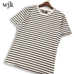 wjk ダブルジェイケイ 1mile 春夏★ ボーダー Tシャツ 半袖 ロゴ刺繍 カットソー Sz.1 メンズのサムネイル