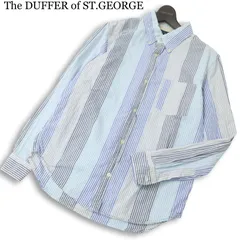 The DUFFER of ST.GEORGE ダファー シアサッカー★ 長袖 ストライプ ボタンダウン シャツ 日本製 Sz.XL メンズ 大きいサイズのサムネイル