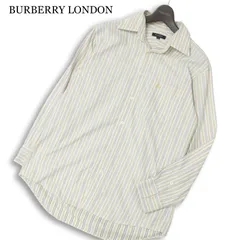 BURBERRY LONDON バーバリー ロンドン 通年★ 長袖 ホース刺繍 ストライプ シャツ Sz.M メンズ