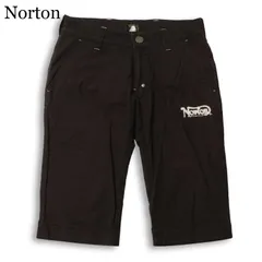 Norton ノートン 春夏★ ロゴ刺繍 ストレッチ チェック柄 ハーフ ショート パンツ Sz.M メンズ バイクのサムネイル