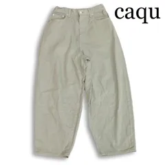 caqu サキュウ 34221 春夏♪ ウォッシュ加工 カラー リネン デニム バレル パンツ 日本製 ジーンズ Sz.1 レディースのサムネイル