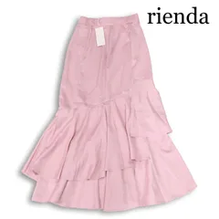 【新品 未使用】 rienda リエンダ 通年★ アシンメトリー レイヤードJ/W マーメイド スカート Sz.S レディース ピンクのサムネイル