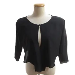 キャサリンハムネット KATHARINE HAMNETT 美品 ブラウス 黒 ブラック 長袖 ノーカラー 無地/HWのサムネイル