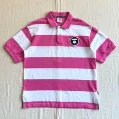 A BATHING APE エイプ ピンクボーダー ポロシャツ Mサイズ A BATHING APE エイプ ピンクボーダー ポロシャツ Mサイズ - メルカリ