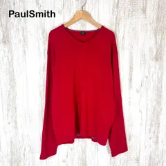 美品  Paul Smith ポールスミス Vネック ウール ニット セーター レッドのサムネイル