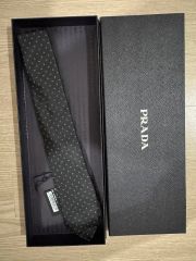 PRADA 三角 ギャバジン プレート ロゴ ネクタイ ほぼ新品 正規 希少