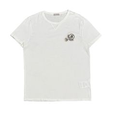 モンクレール ポロシャツ ダブルワッペン 極美品 極美品］モンクレール Tシャツ ダブルワッペン ホワイト サイズM