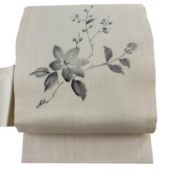 名古屋帯 手描友禅 結城紬 正絹 中古 ライトグレーso511 - メルカリ