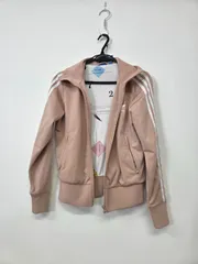 【adidas Originals】アディダス トラックジャケット ジャージ ベージュ L バックプリント 3ストライプ