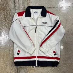 asics アシックス ウィンドブレーカー 白-レッド-ネイビー / b4のサムネイル