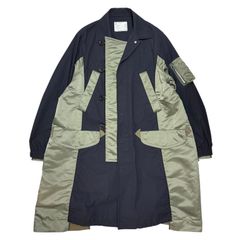 21ss 極美品 sacai サカイ パッチワーク 異素材 ロングコート - メルカリ