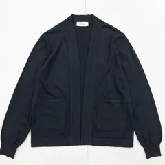 ◎GRAN SASSO グランサッソ ニットカーディガン ボタンレス ポケット ウール ブラック イタリア製 メンズ 44 b01404のサムネイル
