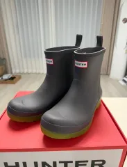 ハンター プレイ トランスルーセント ショート レインブーツ アザーズグリーン 270サイズ