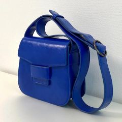 agnes b. miyuki レザー2WAYハンドバッグ スエード ブルー - メルカリ
