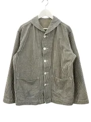 ウエアハウス WAREHOUSE 2220 U.S.NAVY SHAWL COLLAR COVERALL ショールカラー カバーオール ヒッコリー 40 ホワイト ブラック ジャケット ストライプ  のサムネイル