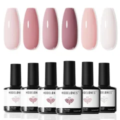 【人気商品】UV/LED対応 6色セット7ml/本 ピンク系 ジェルポリッシュ カラージェル ネイル初心者キット ジェルネイル Modelones
