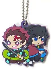 【中古】キーホルダー 竈門炭治郎＆冨岡義勇 「鬼滅の刃 キャラばんちょうこうラバーマスコット 拾参ノ型 無限城編」