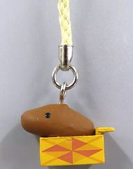 [중고] 열쇠 고리 카피바라 씨 뿌리 붙이 (옐로우) [카피바라 씨 ~ 안녕 쪽 나무 ~] 하코네 한정
