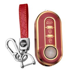 [KUNIO] フィアット専用 キーケース キーカバー キーホルダー シリコンカバー 高級 ギフト Fiatと互換性のある 500 500C 500L 500X Brava Fiorino フリップキー キーリング アクセサリー オシャレ 全面保護 ...
