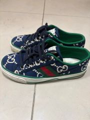 GUCCI GGパターン スニーカー ネイビー キャンバス 美品 - メルカリ