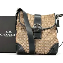 【無骨さに知性を添える】　COACH　ショルダーバッグ ソーホー シグネチャー キャンバス レザー Y2K　ブラウン