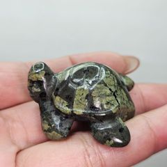 天然石 モリオン カービング 亀さん 瑪瑙台座付き⭐️2627 - メルカリ