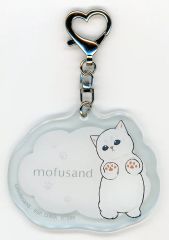 [중고] 열쇠 고리 화이트 푹신한 냥코 매력 [이치 반 쿠지 mofusand 냥코들과 잠옷 파티] F 상