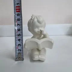 読書をする天使 SENSHUKAI SKIP フィギュリン 陶器 置物 昭和レトロのサムネイル
