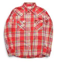 Wrangler ラングラー チェックウエスタンシャツ ネルシャツ サイズL レッド W9184 メンズ