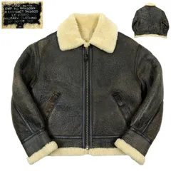【S3809】【美品】【羊革】MILITARY CLOTHING ミリタリークロージング B-3 フライトジャケット レザージャケット ムートンジャケット サイズM