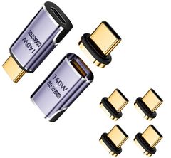 MUXER マグネット USB C 変換 アダプタ I字型【USB 3.1 40Gbps高速データ転送/140W PD急速充電/8K 60Hz HD映像信号伝送】 Type C 変換 アダプタ オス メス 変換 Thunderbolt 3 M c5e6178b