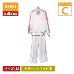 【中古】　adidas　ジャージ　セットアップ　トラック　プリント　袖サイドライン　トレフォイルロゴ　ブランドロゴ　ADA-06F　デサント社　80s vintage　80年代　スポーツ　古着　/1930