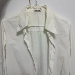 美品 ミュウミュウ シルク100% 黒 袖フリル レースブラウス 40 vw9